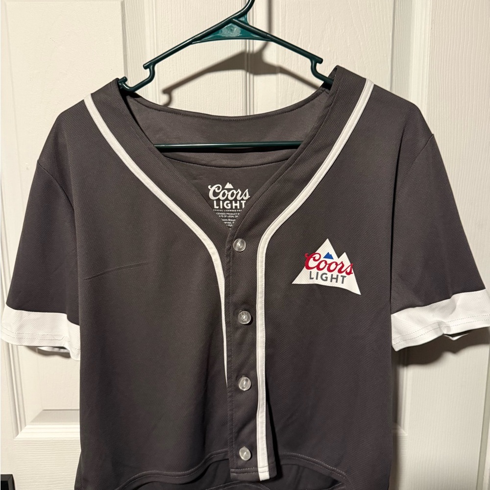Coors Baseball Shirt - Gray and White